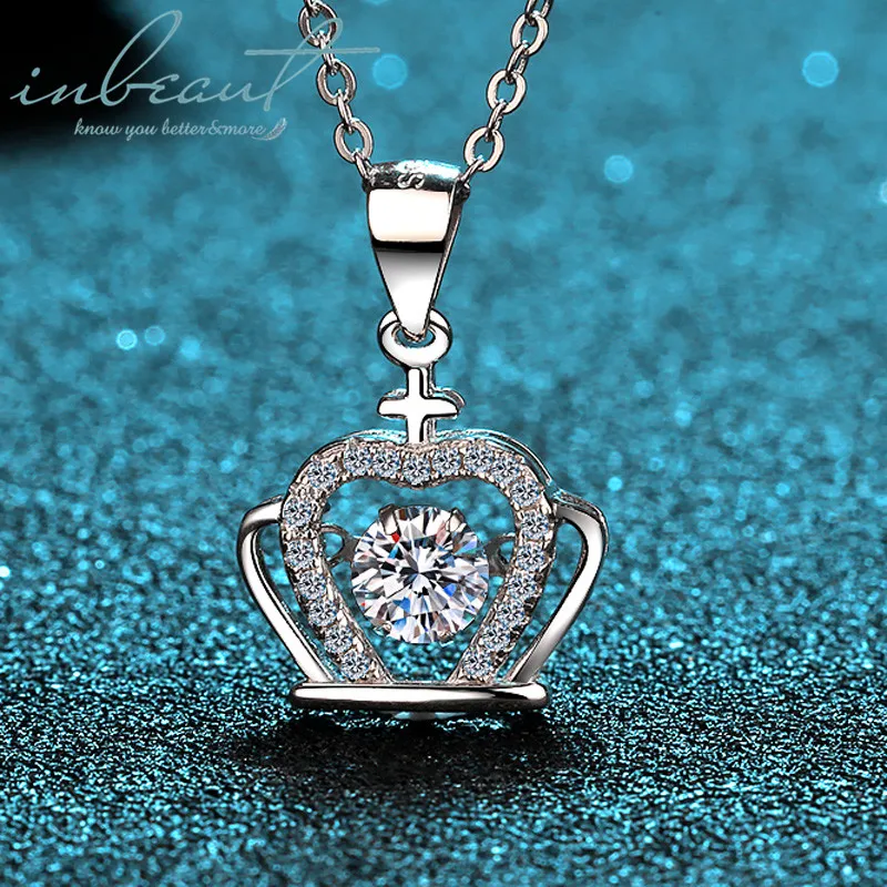 Цепочка с кулоном в виде королевской короны из серебра 0 5 пробы муассанитом 925