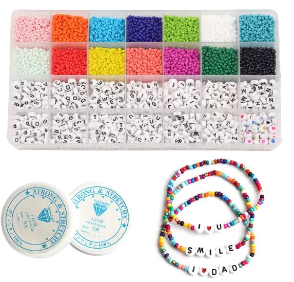 

1box 3mm Beading kit mix DIY Jewelry FindingsAcrylic Spacer Beads For Making Bracelet Accessory