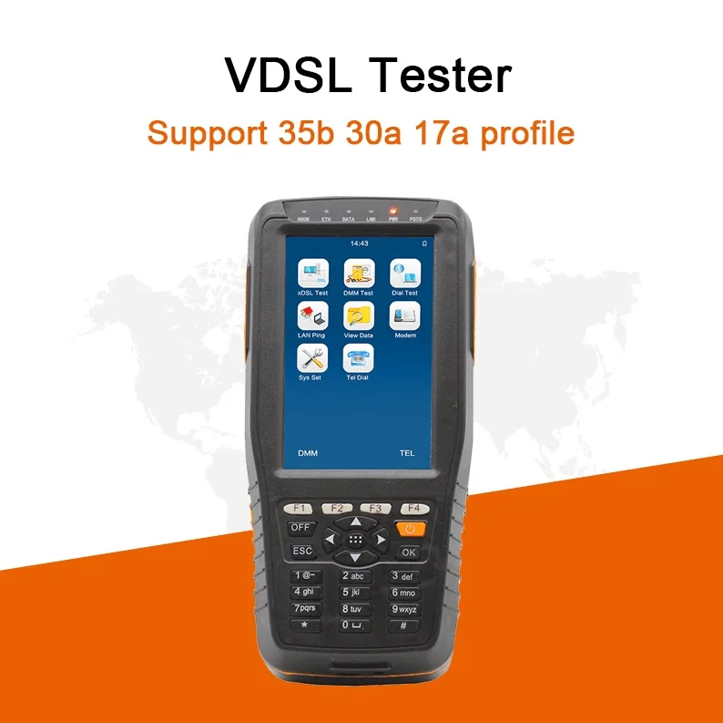 TM600P VDSL VDSL2 Tester Support 35b 30a 17a profile ADSL WAN & LAN Tester xDSL Line Test DSL Physical layer test TM-600P
TM600P VDSL VDSL2 Tester Support 35b 30a 17a profile ADSL WAN & LAN Tester xDSL Line Test DSL Physical layer test TM-600P