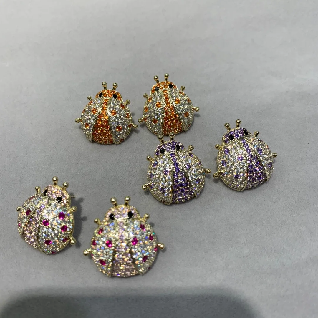 new style insect cubic zircon ladybird stud earring purple orange pink color cute romantic fashion women jewelry free shipping
new style insect cubic zircon ladybird stud earring purple orange pink color cute romantic fashion women jewelry free shipping