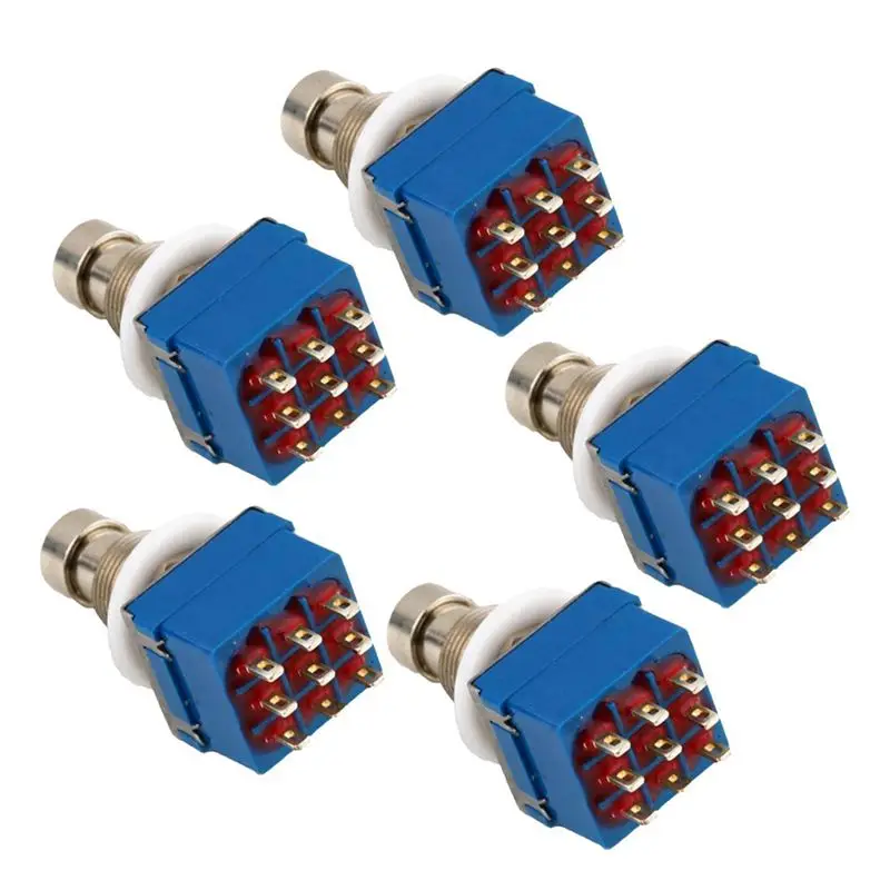 5x 3PDT 9 Pins Box Stomp Guitar Effect Pedal Foot Switch True Bypass Metal Silver+blue
5x 3PDT 9 Pins Box Stomp Guitar Effect Pedal Foot Switch True Bypass Metal Silver+blue