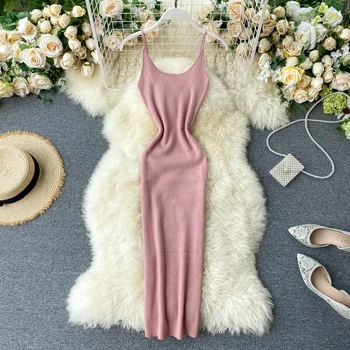 ALPHALMODA 2020 Summer Sexy Backless Ladies Sling Knitting Dress Solid Color Women Stretchy Body-con Bottom Dress
ALPHALMODA 2020 Summer Sexy Backless Ladies Sling Knitting Dress Solid Color Women Stretchy Body-con Bottom Dress