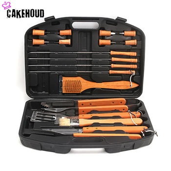Wooden Handle Barbecue Kit Thick Stainless Steel Barbecue Utensils Outdoor Camping Barbecue Accessories With Portable Suitcase
Wooden Handle Barbecue Kit Thick Stainless Steel Barbecue Utensils Outdoor Camping Barbecue Accessories With Portable Suitcase