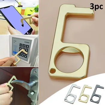 3PC Touch Screen Buttons EDC Door Opener Hand Anti-Contact Safety Contactless Press Elevator Tool Portable Door Opener