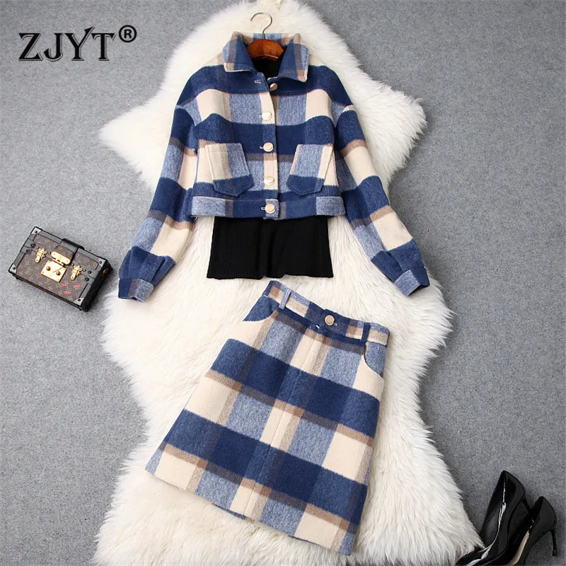 2019 New Autumn Winter Women Set Fashion Designers Short Plaid Woolen Jacket+Knitted Top+Skirt 3Piece Clothing Set Casual Outfit
2019 New Autumn Winter Women Set Fashion Designers Short Plaid Woolen Jacket+Knitted Top+Skirt 3Piece Clothing Set Casual Outfit