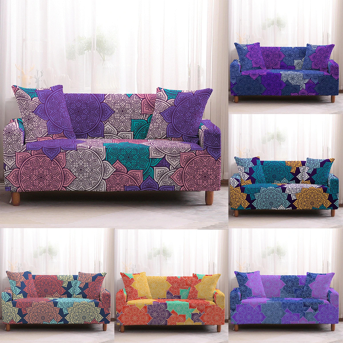 Stretch Slipcovers Sectional Elastic Mandala Sofa Cover for Living Room Armchair Cover One/Two/Three seat Couch Cover Home Decor
Stretch Slipcovers Sectional Elastic Mandala Sofa Cover for Living Room Armchair Cover One/Two/Three seat Couch Cover Home Decor