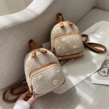 Fashion Straw Women's Backpack Bohemian Weave Printed Travel Bag College Student School Bag
Fashion Straw Women's Backpack Bohemian Weave Printed Travel Bag College Student School Bag