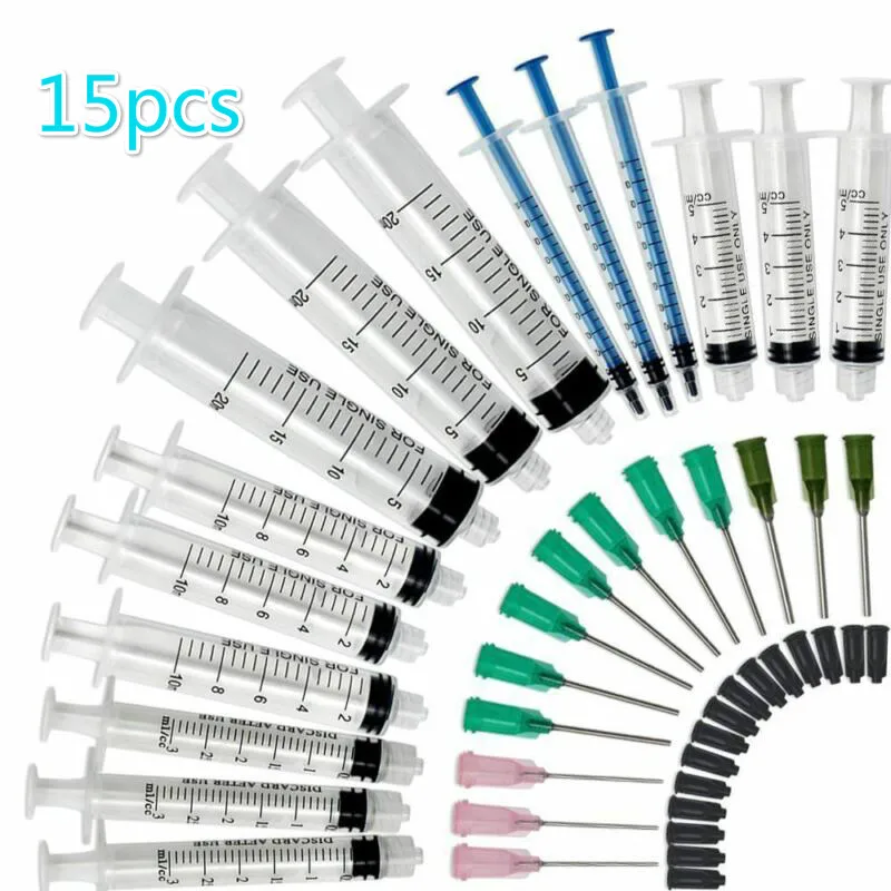 15 Pack New 20ml 10ml 5ml 3ml 1ml Syringes Blunt Tip Syringe Glue Syringe For Oil Or Glue Applicator
15 Pack New 20ml 10ml 5ml 3ml 1ml Syringes Blunt Tip Syringe Glue Syringe For Oil Or Glue Applicator