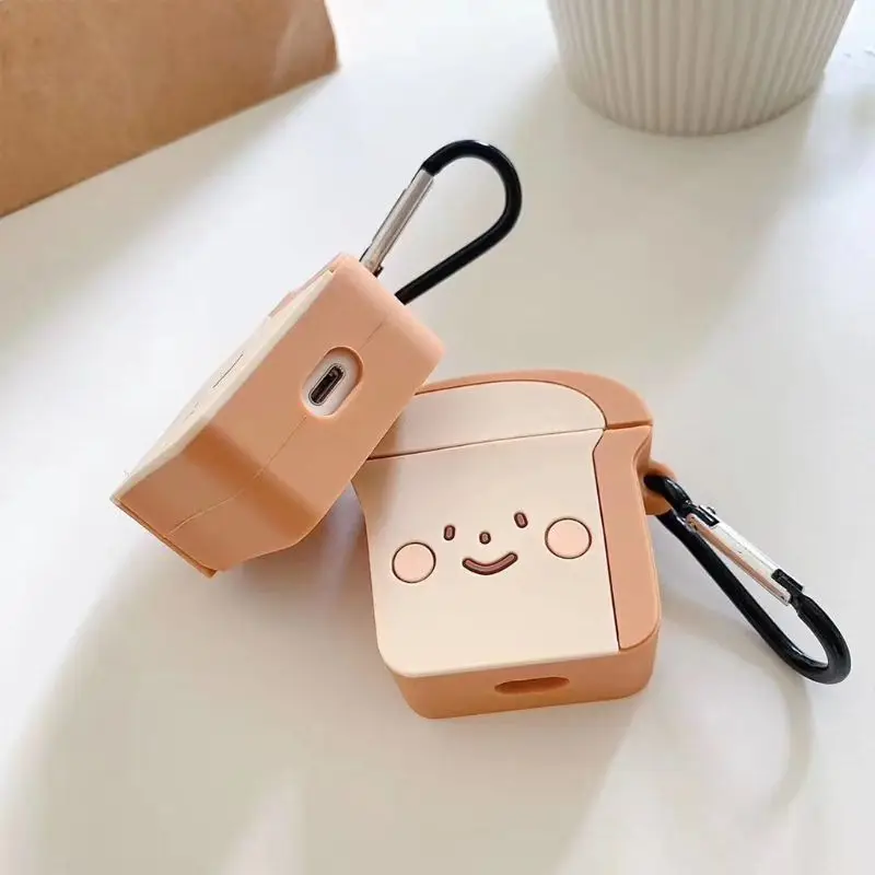 Unique Toast Bread Pattern Protective Case Shockproof Soft Silicone Cover Skin Protector Carabiner for Airpods 1/2 Charging Box
Unique Toast Bread Pattern Protective Case Shockproof Soft Silicone Cover Skin Protector Carabiner for Airpods 1/2 Charging Box