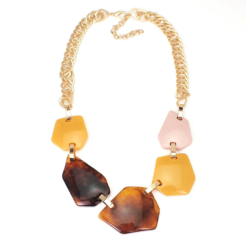 Фото Брендовые модные неправильной формы акриловые подвески ожерелье для женщин