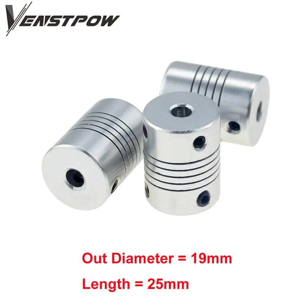 

D19L25 5x8mm Aluminium CNC Motor Jaw Shaft Coupler 5mm To 8mm Flexible Coupling OD 19x25mm Dropshipping 3/4/5/6/6.35/7/8/10mm