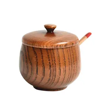 Jujube Wood Seasoning Jar with Lid Natural Salt Canister Kitchen Spice Storage Pot Container (Lacquer Color)
Jujube Wood Seasoning Jar with Lid Natural Salt Canister Kitchen Spice Storage Pot Container (Lacquer Color)