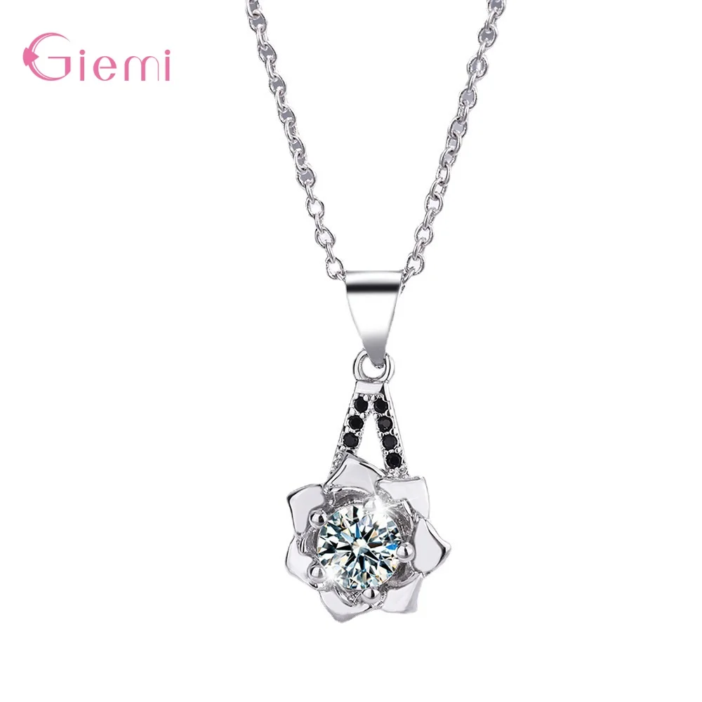 Luxury 925 Sterling Silver Flower Pendant Necklace Women Female Fashion White Zircon Crystal Link Chain Necklace Party Jewelry
Luxury 925 Sterling Silver Flower Pendant Necklace Women Female Fashion White Zircon Crystal Link Chain Necklace Party Jewelry