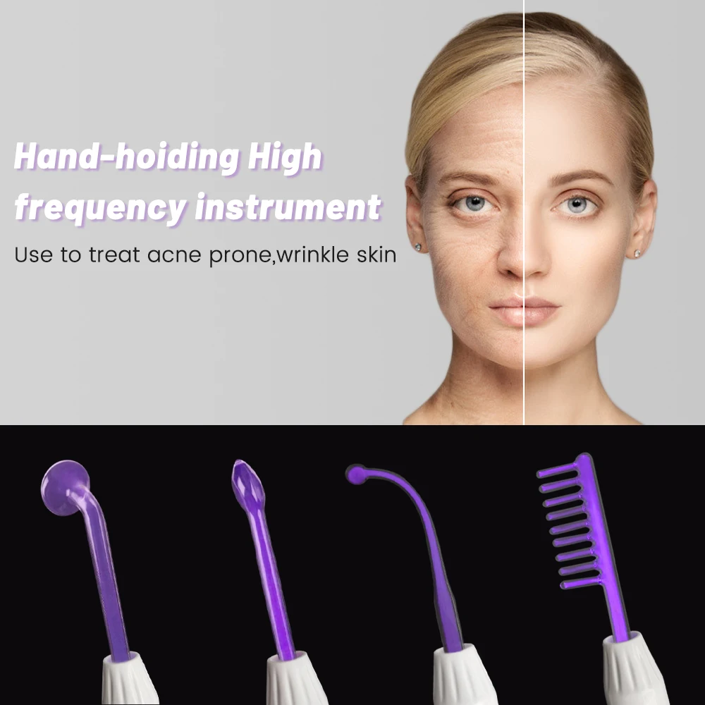 High Frequency Facial Machine Spot Acne Remover Portable Facial Spa Lifting Glass Tube 4 In1 Purple Light Beauty Devices
High Frequency Facial Machine Spot Acne Remover Portable Facial Spa Lifting Glass Tube 4 In1 Purple Light Beauty Devices