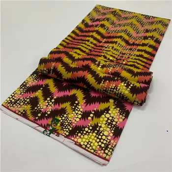 African Printed Golden Wax Fabric Block Ankara With Gold Line Layer Surface For Sewing Wedding Party Dresses
African Printed Golden Wax Fabric Block Ankara With Gold Line Layer Surface For Sewing Wedding Party Dresses