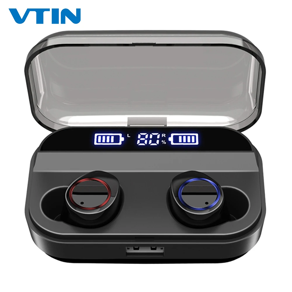 VTIN TWS беспроводной наушники Bluetooth 5 0 с 4000 мАч зарядный чехол IPX7 водонепроницаемые