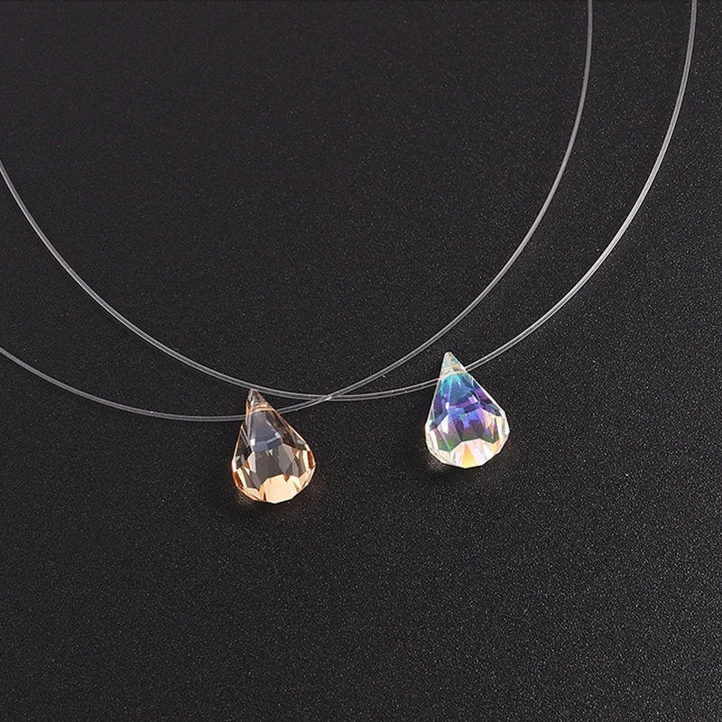 Labekaka Women Invisible Line Necklace Simple Drops of tears Crystals From Swarovski Choker Transparent Fishing Girl jewelry
Labekaka Women Invisible Line Necklace Simple Drops of tears Crystals From Swarovski Choker Transparent Fishing Girl jewelry