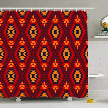 Shower Curtain Set with Hooks 66x72 Colorful Red Yellow Folk Pattern Blue Aztec Diamond Abstract Textures Ornaments Texture
Shower Curtain Set with Hooks 66x72 Colorful Red Yellow Folk Pattern Blue Aztec Diamond Abstract Textures Ornaments Texture