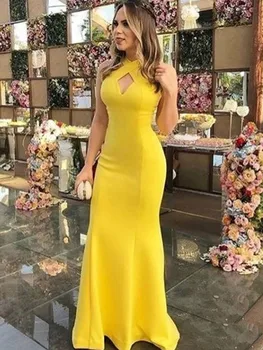 Yellow Evening Dresses For Women Halter Elastic Silk like Satin Prom Dress New Style Prom Evening Dresses
Yellow Evening Dresses For Women Halter Elastic Silk like Satin Prom Dress New Style Prom Evening Dresses