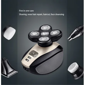 Rechargeable Electric Shaver Five Floating Heads Razors Hair Clipper Nose Ear Hair Trimmer Men Facial Cleaning Brush 5 in 1
Rechargeable Electric Shaver Five Floating Heads Razors Hair Clipper Nose Ear Hair Trimmer Men Facial Cleaning Brush 5 in 1