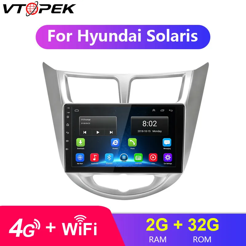 Vtopek 4G WIFI 9" Car Radio 2 Din Android GPS Navigation Radio Mirror-link Player with Frame for Hyundai Solaris 2010-2016
Vtopek 4G WIFI 9" Car Radio 2 Din Android GPS Navigation Radio Mirror-link Player with Frame for Hyundai Solaris 2010-2016