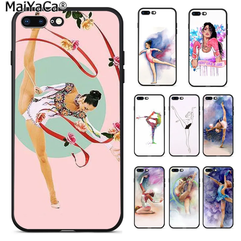 Фото MaiYaCa gymnastics movement for iPhone 5S 6S 7 8 Plus X XR XS MAX 11 Por Samsung Black Soft Shell Phone Case Rubber Silicone | Мобильные