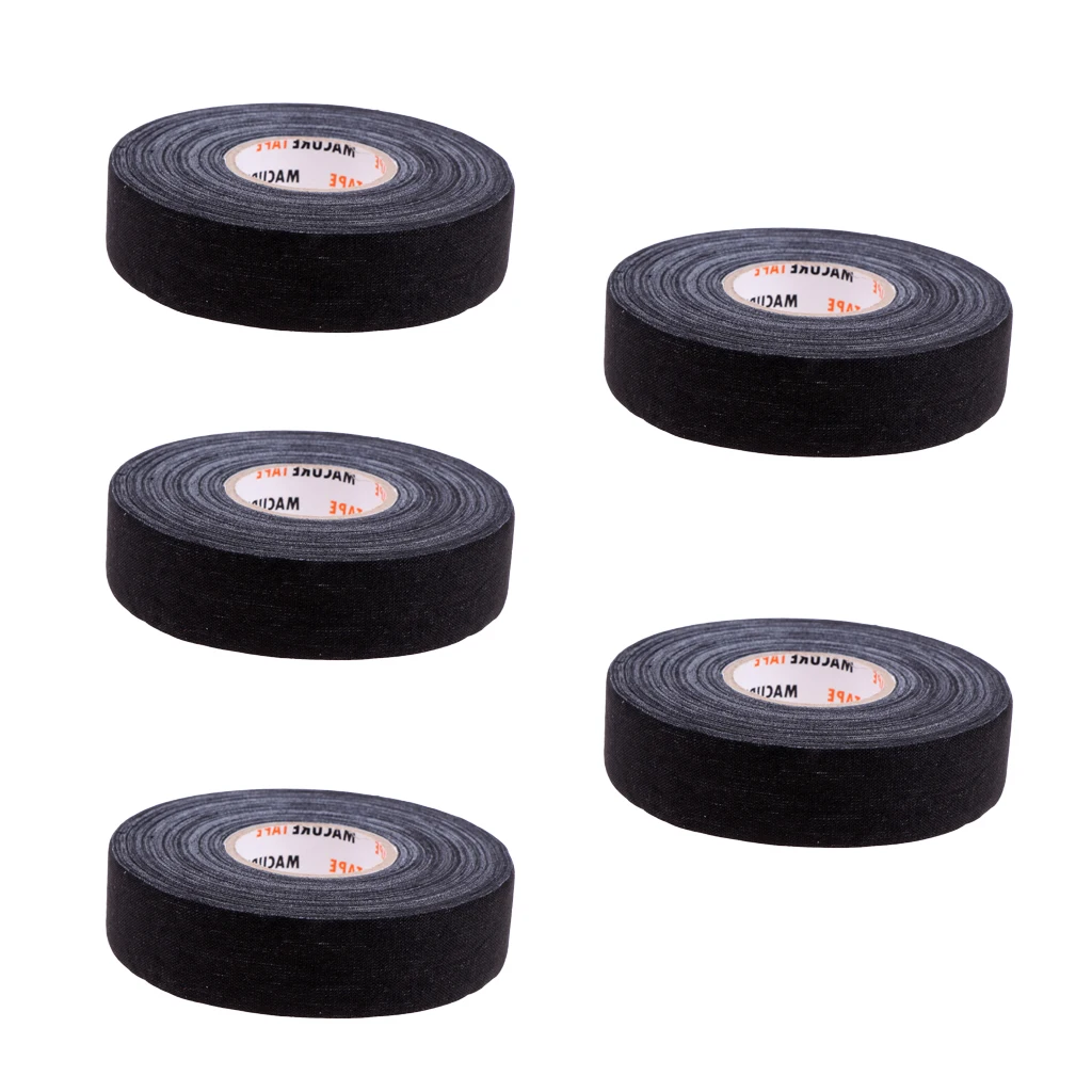 5 Roll Waterproof Adhesive Ice Hockey Cloth Stick Tape 1'' x 25 Yards Long 5 Roll Waterproof Adhesive Ice Hockey Cloth Stick Tape 1'' x 25 Yards Long