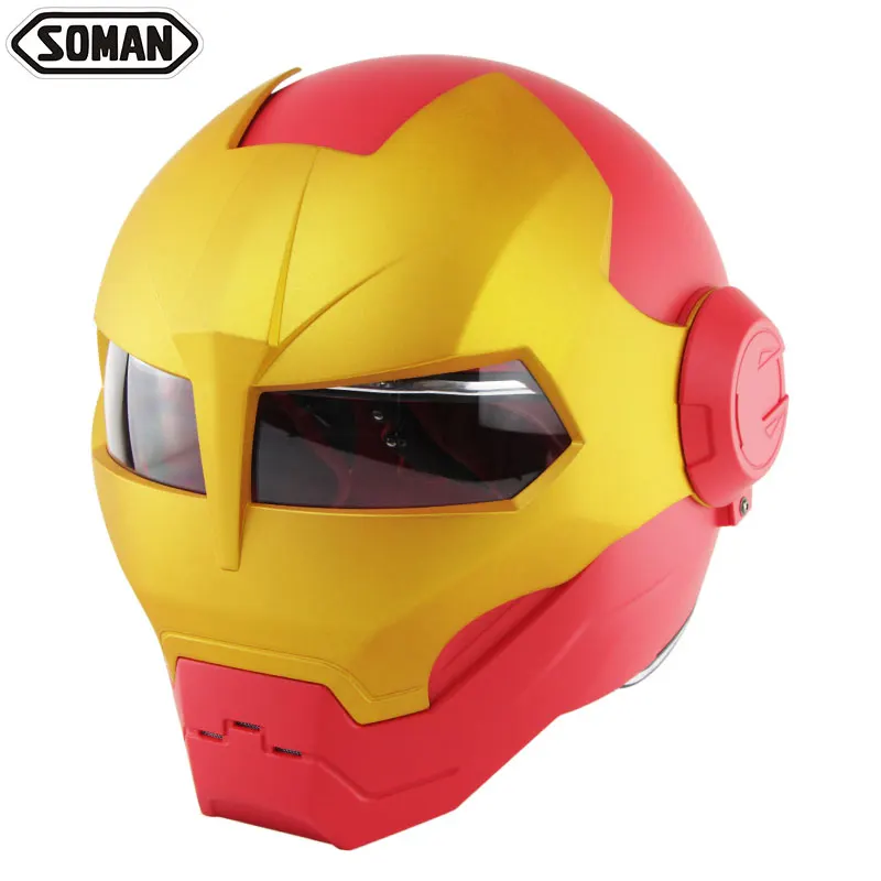 

Iron Man Motorcycle Helmet Biker Casque Motocross Helmet Riding Cruiser Vintage Retro Capacetes Motorbike Full Face Casco Moto