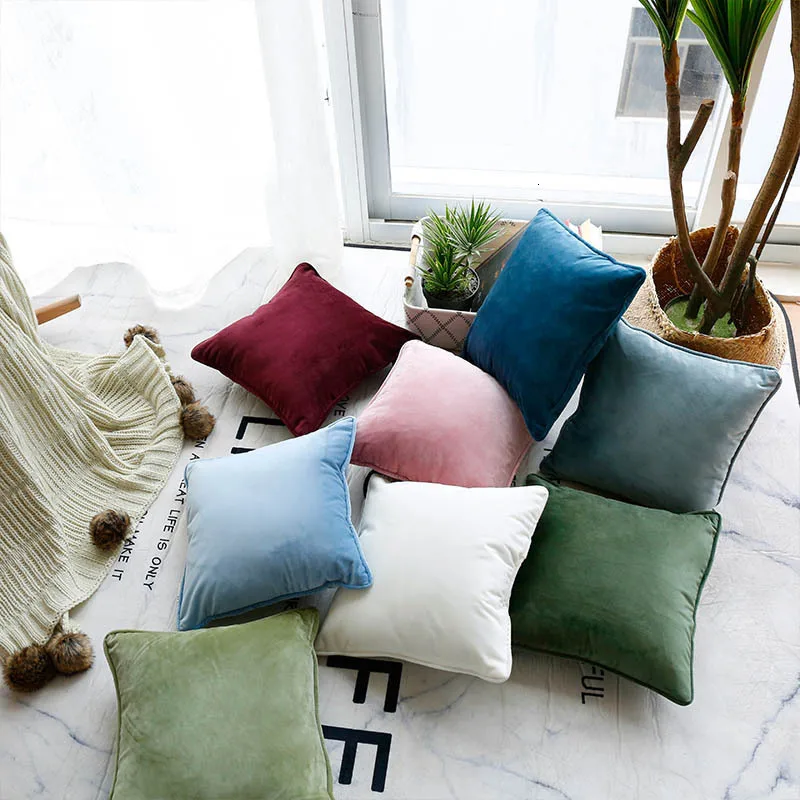 Modern Multic Soild Color Sofa Piping Velvet Cushion Covers Pillowcase home Decoration Pillowcases Cushion Cover For Home
Modern Multic Soild Color Sofa Piping Velvet Cushion Covers Pillowcase home Decoration Pillowcases Cushion Cover For Home