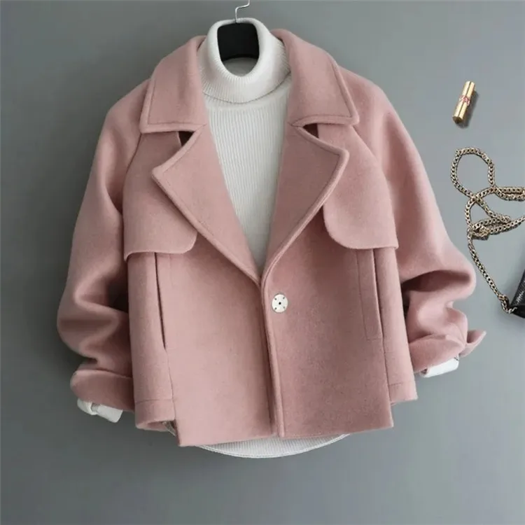 Woollen Jacket Women's Autumn Winter Korean Version of Solid Color Slim Long-sleeved Lapel Short Nizi Coat Temperament Commuting 6 Mallzona H0bb410c51dd44800a59425a75757ca48s Woollen Jacket Women's Autumn Winter Korean Version of Solid Color Slim Long-sleeved Lapel Short Nizi Coat Temperament Commuting Mallzona