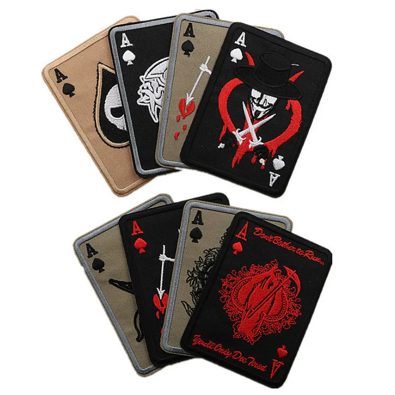 Нашивки с изображением карты смерти игральной Ace of Spades вышитые военные значки в