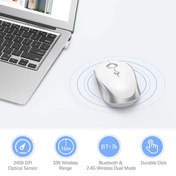 Bluetooth Wireless Mouse 2.4GHz Duals Mode with USB Receiver 3 Adjustable DPI Level for Computer JHP-Best
Bluetooth Wireless Mouse 2.4GHz Duals Mode with USB Receiver 3 Adjustable DPI Level for Computer JHP-Best