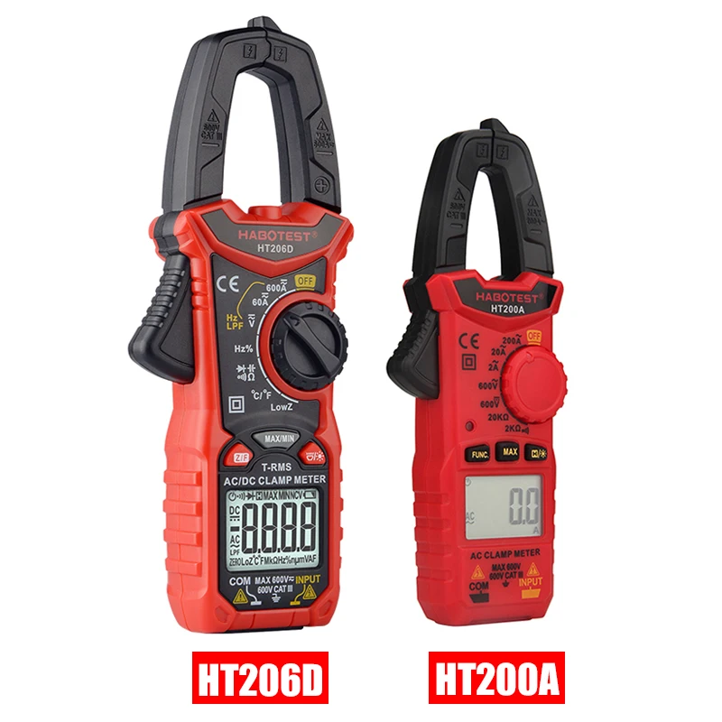 Current Clamp Amp Meter Clamp Meter Multimeter HABOTEST Series High Precision 600V AC DC True RMS Digital Voltage Current Tester
Current Clamp Amp Meter Clamp Meter Multimeter HABOTEST Series High Precision 600V AC DC True RMS Digital Voltage Current Tester