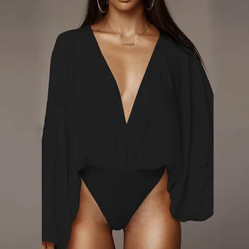 Women's Sexy Deep V-Neck Long Sleeve Bodysuit Loose Pleated Leotard Bodysuit Tops EIG88
Women's Sexy Deep V-Neck Long Sleeve Bodysuit Loose Pleated Leotard Bodysuit Tops EIG88