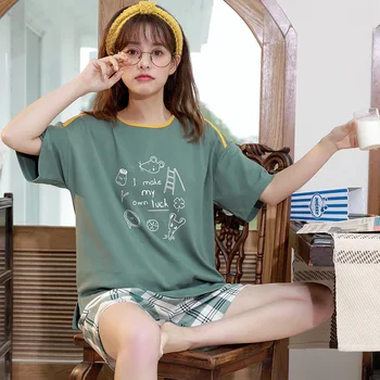 Pajamas Women's Summer Short-Sleeved Thin Shorts Women Can Wear Cotton Casual Homewear Set Pyjamas Women
Pajamas Women's Summer Short-Sleeved Thin Shorts Women Can Wear Cotton Casual Homewear Set Pyjamas Women