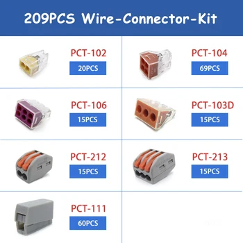 209PCS/SET Fast Quick wire connector compact terminal block for DIY Led Lighting Electric connector Assortment Color Kit gray
209PCS/SET Fast Quick wire connector compact terminal block for DIY Led Lighting Electric connector Assortment Color Kit gray