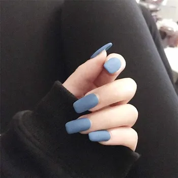 24Pcs/boxed with 2g glue Mid-length Square Head Fashion Trend Design Pure Color Blue Gray Color Matte fake Nails Wearable nails
24Pcs/boxed with 2g glue Mid-length Square Head Fashion Trend Design Pure Color Blue Gray Color Matte fake Nails Wearable nails