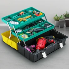 Household maintenance tools portable electrician box multi-function three-layer folding hardware tool box car storage box
Household maintenance tools portable electrician box multi-function three-layer folding hardware tool box car storage box