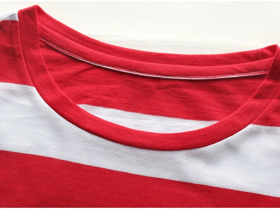 Футболка с длинными рукавами в красно белую полоску Повседневная футболка