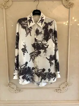 High Quality Heavy Weight Mulberry Women Shirt 2020 New Summer Fashion Printed Tops Elegant Pearls Button Loose Blouse
High Quality Heavy Weight Mulberry Women Shirt 2020 New Summer Fashion Printed Tops Elegant Pearls Button Loose Blouse