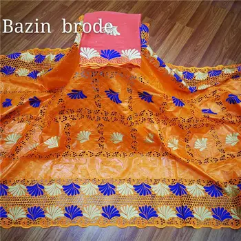 African bazin riche fabric with brode Latest fashion embroidery bazin lace fabric with net lace 7 yards 9L060901 
African bazin riche fabric with brode Latest fashion embroidery bazin lace fabric with net lace 7 yards 9L060901