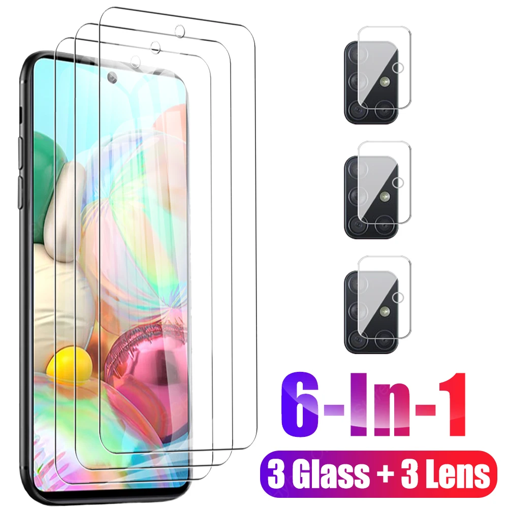 

6 In 1 Screen Protector Tempered Glass For Samsung Galaxy A71 5G Camera Lens Protection On A71 4G A7 1 A 7 1 71 Protective Film