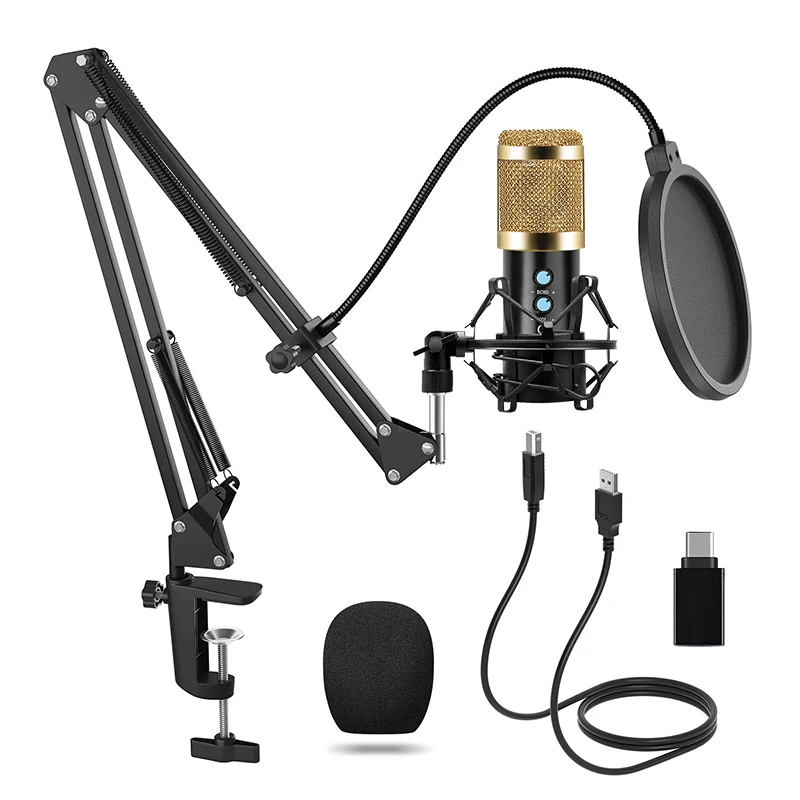 Generic USB Computer Microphone Kit Condenser Professional Podcast Mic