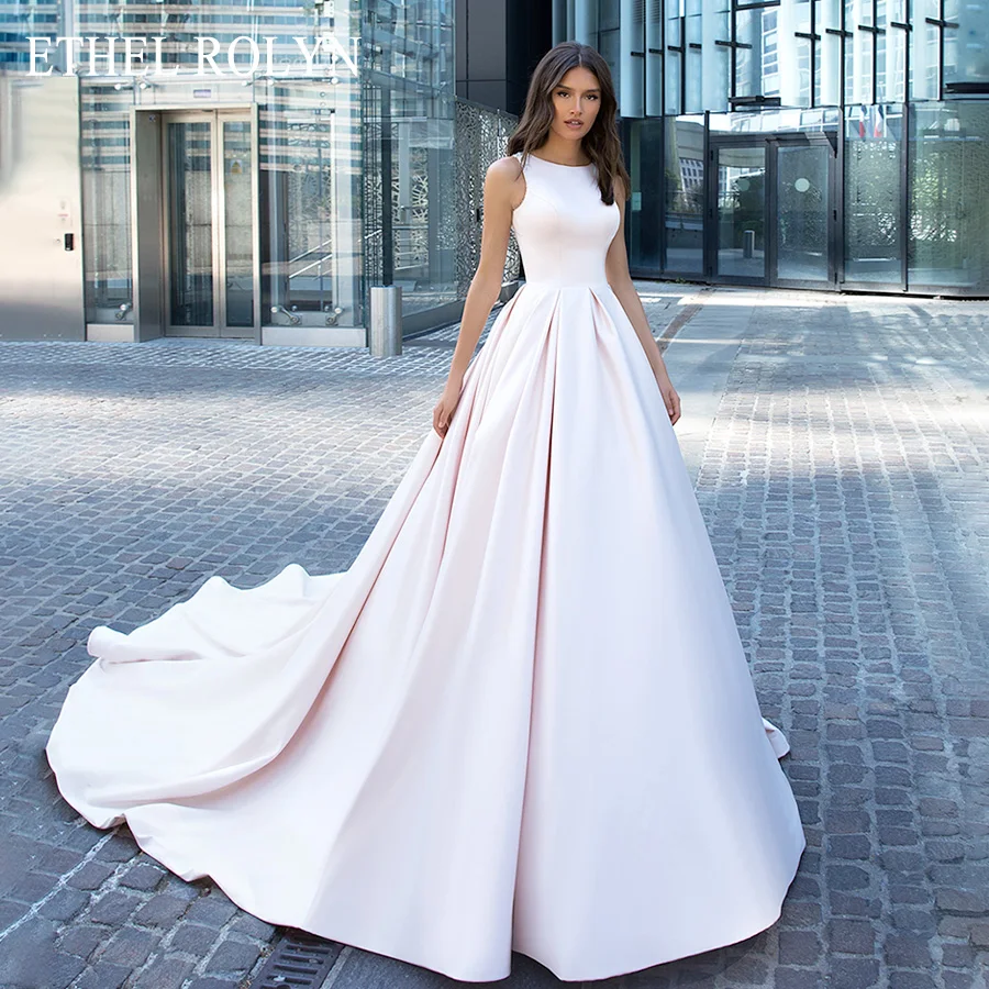 ETHEL ROLYN Pink Soft Satin Wedding Dresses 2020 Vestido De Noiva Luxury Crystal Beaded Scoop Sleeveless Princess Wedding Gowns
ETHEL ROLYN Pink Soft Satin Wedding Dresses 2020 Vestido De Noiva Luxury Crystal Beaded Scoop Sleeveless Princess Wedding Gowns