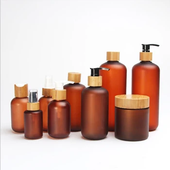 Biodegradable wooden cream jar Bamboo Cosmetic packaging PET 4oz 8oz 16oz frosted amber plastic bottle with bamboo lotion cap
Biodegradable wooden cream jar Bamboo Cosmetic packaging PET 4oz 8oz 16oz frosted amber plastic bottle with bamboo lotion cap