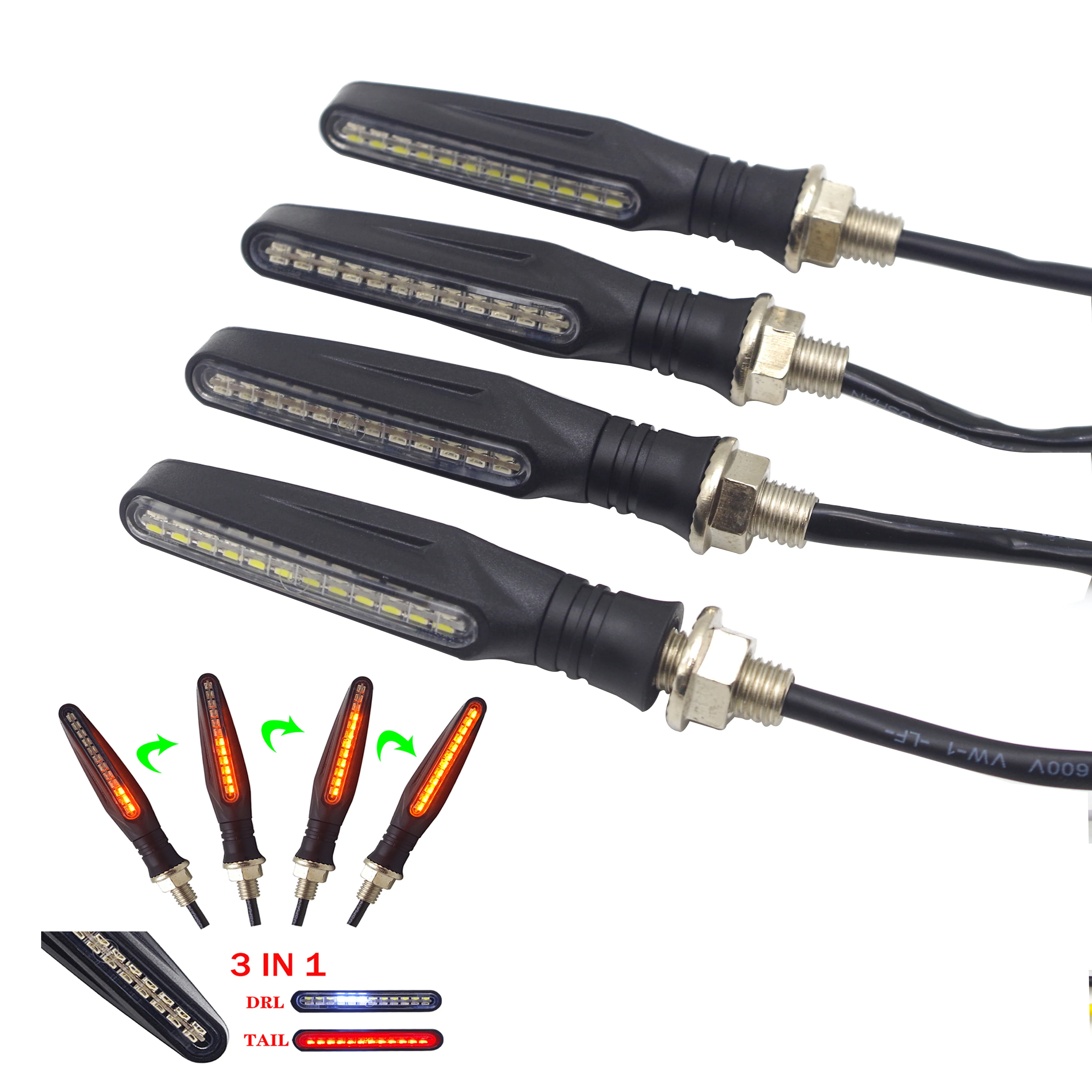 For gsxr 1000 k7 yamaha dt suzuki dl 650 v-strom Flowing motorcycle turn signal lights LED Amber Indcator Lamp Blinker Flasher
For gsxr 1000 k7 yamaha dt suzuki dl 650 v-strom Flowing motorcycle turn signal lights LED Amber Indcator Lamp Blinker Flasher