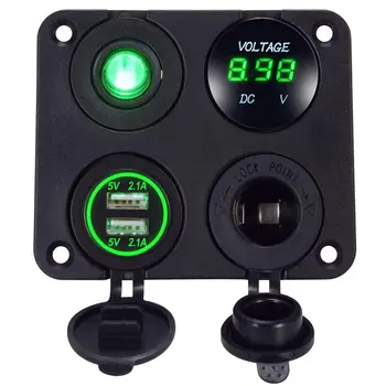 DIY Dual USB Charger 4.2A Voltmeter Cigarette Lighter ON-OFF Switch Four Functions Panel for Car Boat Marine RV Truck Camper
DIY Dual USB Charger 4.2A Voltmeter Cigarette Lighter ON-OFF Switch Four Functions Panel for Car Boat Marine RV Truck Camper