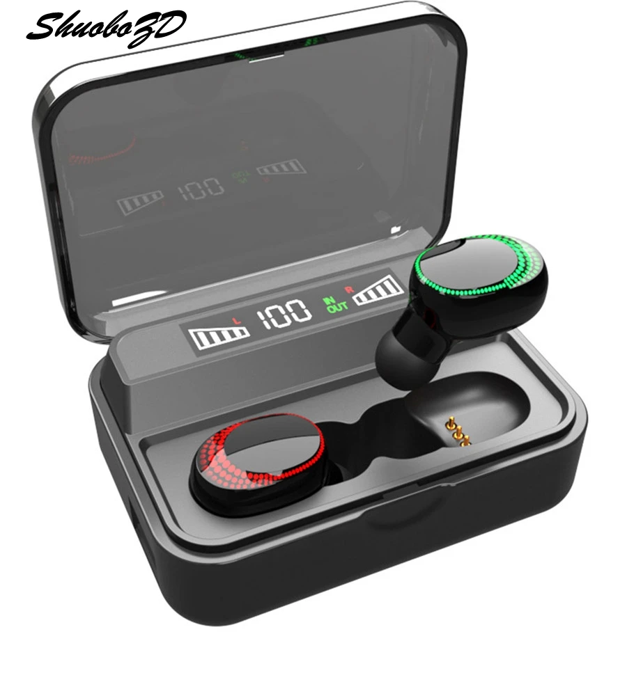 TWS 5.0 Bluetooth 9D Stereo Earphone Wireless Earphones IPX7 Waterproof Earphones 2200mAh LED Smart Power Bank Phone Holder
TWS 5.0 Bluetooth 9D Stereo Earphone Wireless Earphones IPX7 Waterproof Earphones 2200mAh LED Smart Power Bank Phone Holder