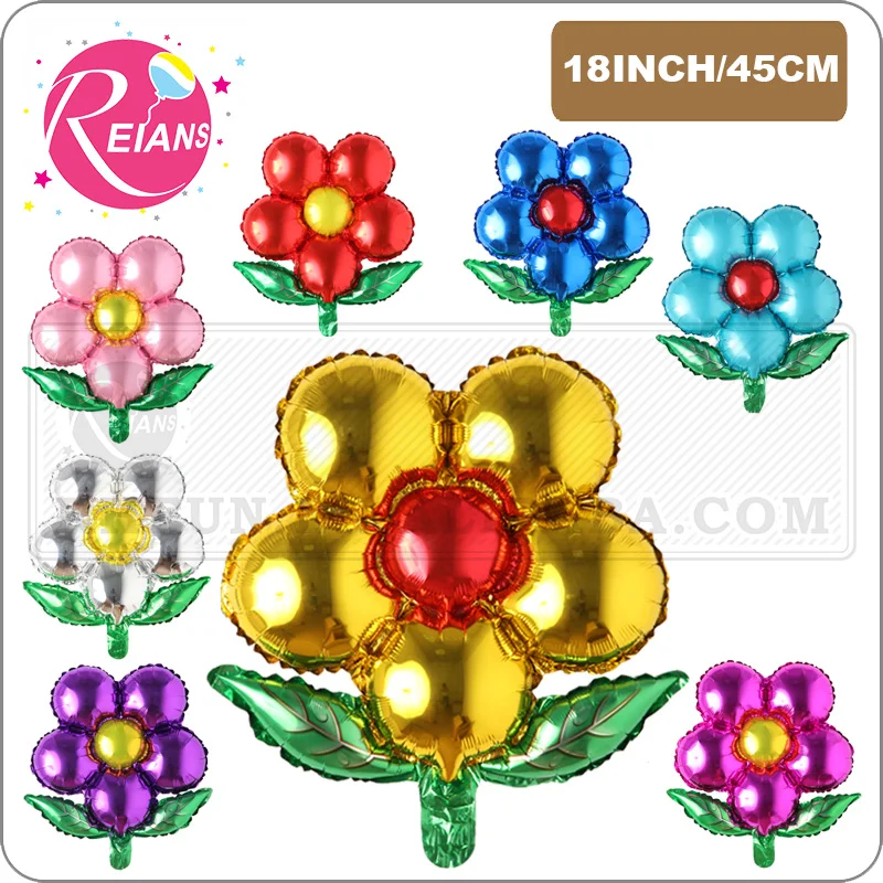 

Flower Aluminum Foil Balloons Five Leaf Marriage Room Wedding Birthday Party Decor Flower Shaped baby shower Decorations Balloon