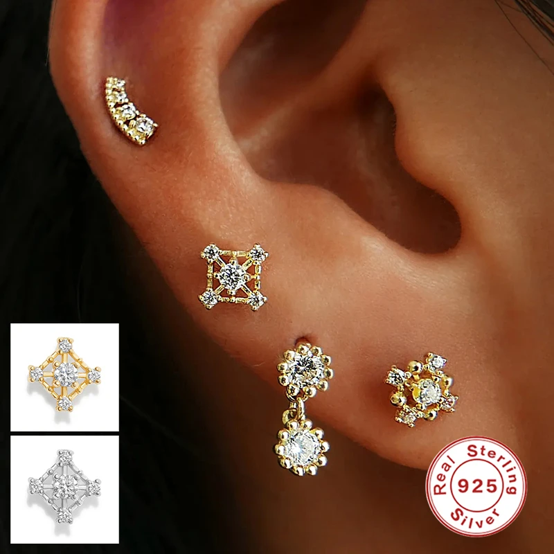 GS 925 Sterling Silver Piercing Stud Earrings Bling Hollow Square Zircon Puncture Cartilage Ear Bone Earlobe Buckle Fine Jewelry
GS 925 Sterling Silver Piercing Stud Earrings Bling Hollow Square Zircon Puncture Cartilage Ear Bone Earlobe Buckle Fine Jewelry